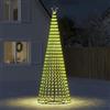 IKAYAA Albero di Natale Luminoso da Esterno 8 Giochi di Luce Struttura in Metallo Puntale a Stella Decorazioni Natalizie Interno Esterno -Bianco caldo-300 cm