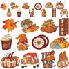 YUNHENTONG Autunno Decorazioni Legno 24 Pezzi Addobbi Autunnali Ciondoli Zucca Foglia d'acero Gnomo Decori Autunnale Ciondoli Legno Decorazione Autumn per la Casa Thanksgiving Decor