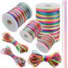 LEREATI Filo Nylon per Braccialetti 0.8mm x 50m Coda di Topo Cordoncino per Collane Filo Non Elastico per Braccialetti Resistente Filato Gioiello, Filo per Macrame, Perline, Fai da Te (Colorato)