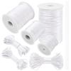 LEREATI Filo Nylon per Braccialetti 0.8mm x 50m Coda di Topo Cordoncino per Collane Filo Non Elastico per Braccialetti Resistente Filato Gioiello, Filo per Macrame, Perline, Fai da Te (Bianco)