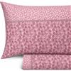 Vionara Home Completo Lenzuola in Flanella di Puro Cotone, Anti-pilling, Set Letto Invernale in Morbido Caldo Cotone, Made in Italy (F135 - Rosa, Matrimoniale)