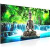 Runa Art Quadri Moderni Budda Cascata Tela Non Tessuta Soggiorno Corridoio Natura Blu Verde 503512b