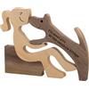 Enkrio Statuetta in Legno a Forma di Cane, Scultura Artigianale Fatta a Mano, Accenti Intagliati, Decorazione per la Casa (Donna Che Gioca sul Divano), ENOT000251