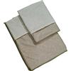 Bee Set copripiumino double face con zip 250X205 cm con 2 federe cuscino 50X80 in microfibra stampata-panna-caffe'