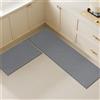 Hixingo Tappeto Cucina in Diatomite, Passatoia Cucina Antiscivolo Lavabile, Tinta Unita Tappeti da Cucina, Tappeto Runner Cucina Tappeto da Bagno Tappetino per Doccia (Grigio,60x90cm)