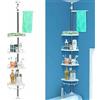 Generic Scaffale Angolare per Doccia Bagno Telescopico 4 Mensole Con Ganci angoliere