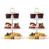 HonGien Confezione da 2 supporti per torte a 3 animali, supporto per torte, supporto per tè pomeridiano, supporto per frutta, dessert per compleanno, festa, matrimonio, stile Wave