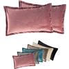 Moon 2-pack cuscini decorativi, copricuscini decorativi, circa 30x50 cm, in velluto nobile, Flora (rosa antico)
