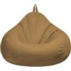 FANSU Copertura per Poltrona Sacco Puff Poltrona Senza Riempimento, Poltrona a Sacco Pigro Poltrona con Zip, Stampa Colori Solidi Pouf Poltrona per Adulti e Bambini M/XL (100x120cm,Cachi)