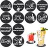 APOMOONS Set di 12 Sottobicchieri in Vetro Con Scritta 'Gin Tonic' - Sottobicchieri in Feltro per Bicchieri - Set per Amanti del Gin