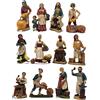 Joy Christmas Pastori Mestieri in Resina 10 cm per Presepe Set 12 Pezzi Assortiti - 46002