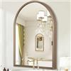 HLFMVWE Specchio da parete ad arco, 40 x 30 cm, grande, in ottone, specchio con cornice in metallo, per parete, decorazione per soggiorno, camera da letto, ingresso
