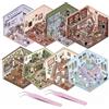 OADAA 8Sets DIY 3D House Stickers, Fun DIY Stickers Scene Make Your Own Supermarket|Coffee Shop|Restaurant|Bookstore, Fun DIY Stacking Scene Stickers, DIY 3D Sticker Scene Stickers