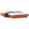 IKAYAA Rete Letto Singolo 120x190 cm con LED Letto 120x190 cm Struttura Letto Singolo Legno Massello di Pino-Cera marrone-120 x 190 cm