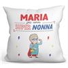 Mugffins Cuscino PERSONALIZZABILE NONNA - En italiano - Sei Super! - Idee Regali Divertenti - Rivestimento e Imbottitura (40x40 cm). Tatto Cotone