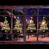 Janety 4 pezzi Adesivi per finestre con albero di Natale per vetro, Adesivi statici dorati in PVC, decorazioni statiche natalizie fai da te per, camera da letto, vetrina, murale adesivo per porta