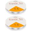 Clyhon Filo Elastico Braccialetti, 2 Rotoli Filo Nylon Trasparente, 6m / 4 m, 0.8/1 mm Filo per Perline Trasparente, Filo Elastico per Bracciali per Collane, Creazione e Artigianato di Gioielli