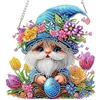 AIRDEA Gnomo dei cartoni Diamond Painting Ciondolo Acrilico Doppia Faccia, Uovo di Pasqua Diamond Painting Decorazione Sospesa Kit Completo, Diamantini Crystal Art Ciondolo Acchiappasole