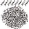 SOFPLATE 1 Scatola 300 Pezzi 3mm Estremità Ripiegabili Del Cavo Punte A Crimpare Estremità Pieghevoli Estremità Pieghevoli Cappucci Nastro In Pelle Gioielli Connettore Accessori per La Creazione di Gi