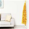 Homgoday Albero Natale Artificiale Sottile a metà con Supporto Oro 120cm, Decorazioni Natalizie, Albero di Natale, Natale Artificiale Sottile Supporto