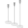 Jinavoty Portacandele in Argento/ Nero per Coni Candelabri, Portacandele Conici Decorativi per Matrimoni, Cibo, Feste, Anniversari (Argento, 3 Pezzi)