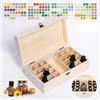 WishesMar Scatola Oli Essenziali 25 Slots Organizer in Pino per Oil Aromaterapia - Porta Oli Essenziali in Legno Contenitore Regalo per Viaggio Visualizzazione Stoccaggio per 5/10/15ml Bottiglie
