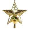 COM-FOUR® Top per albero di Natale a forma di stella - Stella per la cima dell'albero di Natale - Addobbi per l'albero di Natale - Addobbi per l'albero di Natale in plastica