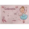 LolaPix Tovaglia Bambini con Nome. Regalo Personalizzato. Tovaglia individuale. Diversi disegnie. Ballerina Blu