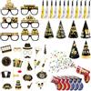 YYSWSAKY 2026 Decorazioni Capodanno Set, 22 Photo Booth, 6 Capodanno, 6 Cappellini, 6 Argento Trombette, 6 Oro Trombette, 6 Spara, Happy New Year Party Accessori