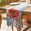 Serento Runner da Tavola Moderno Lusso Fiore Arancione Grigio Runner Arte Astratta Tovaglia Lavabile Rettangolo Stile Rustico per Tavolino 40x140cm Picnic Festa Cucina Runner Tavola Natalizio