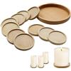 CATELL 1 Pezzi 9,2 cm Portacandele Vassoio e 10 Pezzi 4 cm Decorativo Rotondo Porta Candele in Legno Piatto di Legno Piatti Decorativi per Candele per Matrimoni Case Spa Caffè