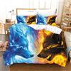 CXYXHW Set di biancheria da letto con motivo 3D, motivo con lupo, in microfibra, 3 pezzi (B, 220x240cm)