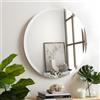 CLBA Specchio da bagno smussato da 61 cm, specchio rotondo senza cornice, specchio da parete con bordo smussato lucido da 2,5 cm, specchio circolare smussato per bagno, soggiorno, camera da letto