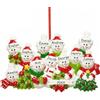 iDIY Famiglia Decorazioni Natale 2025 Personalizzate - Ornamento Albero di Natale con Nomi Famiglia 2-12 Persone, Pupazzo di Neve in Resina con Incisione Laser, Regali Natalizi per Famiglias,11 persone