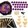 HhBdy 24 pezzi Rose Glitterate, Rose Finte Realistico Rosa Stabilizzata con Corona Fiori Finti Glitterati Fai da Te Bouquet Fiori Finti per San Valentino Anniversario Compleanno Matrimonio (Viola)