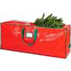 Treer Custodia Porta Albero di Natale, Custodia Albero di Natale 240cm, Sacca per Albero di Natale in PE Impermeabile, Borsa Porta Albero di Natale con Cerniera e Manici (Rosso,122x38x50cm)