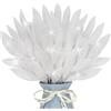 Kunjocy 12 foglie artificiali glitterate, 35 cm, rami di fiori e foglie per albero di Natale, riempitivi scintillanti per ghirlande di Natale, fai da te, decorazioni per la casa e le vacanze (bianco)
