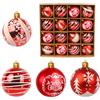 JOFONY 16 PEZZI Palline di Natale, 6 cm, Palline per Albero di Natale Rosso e Bianco, Decorazioni per Albero di Natale da Appendere, per Vetrine, Alberi di Natale Indoor e Outdoor