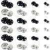 TOAOB THE ONE AND ONLY BABY TOAOB 120 Set Bottoni Automatici a Pressione da Cucire in Metallo Nero Argento Tono 7mm 12mm 15mm 21mm Grandi Invisibile Bottoni per Cucire Vestiti Giacche Jeans Braccialetti Borse