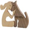 Enkrio Statuetta in Legno a Forma di Cane, Sculture e Accenti Fatti a Mano, Artigianato Intagliato, Decorazione per la Casa (Donna Che Bacia), ENOT000251