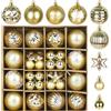 JOFONY - 42 palline per albero di Natale, set di palline di Natale, palline dorate a forma di stella per albero di Natale, decorazioni per albero di Natale per interni ed esterni