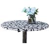 Cozomiz Geometrico Copritavolo Sotto Tovaglia Rotonda Rettangolare Tavolino Lavabile Antimacchia Kitchen Decoration per Tavola da Pranzo Bianco 60cm Taglio Aderente Rotondo