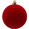 Aurora Store Set di Palline di Natale in Velluto Sfera Infrangibile in Plastica ROSSO FLOCCATE per Albero di Natale Decorazioni Natalizie Ornamento (Set 12 palle, 8 cm)
