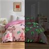 Homewish Set biancheria da letto luminosa, 135 x 200 cm, per camera da letto per bambina, motivo farfalla, decorazione luminosa, motivo farfalla al buio, decorazione per camera da letto, federa 80