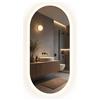 BD ART - Specchio da parete - da bagno - Ovale 100x40 cm - con illuminazione a LED - Luce bianca calda 3600K, IP44 - Specchio grande - a figura intera - da parete per bagno - Cornice in alluminio