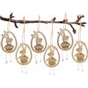 DAHI 6PCS Decorazioni Pasquali da Appendere, in Legno, Coniglietti Pasquali Decorativi, Coniglietto in Legno, Addobbi per Albero di Pasqua