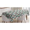 ABAKUHAUS Natale Tovaglia, Gnomi e cappelli di Babbo Natale, Rettangolare per Sala da Pranzo e Cucina, 140 x 170 cm, Vermiglio Blu Ardesia Pallido