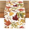 BSITSSS Runner da tavola autunnale, colorato sentiero, tavolo da pranzo, con foglie cadute, tappetino da pranzo, 33 x 183 cm, decorazione per feste all'aperto, Natale, Azione