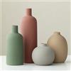 VIVIDFLOW Set di vasi decorativi in ceramica, 4 pezzi in tonalità neutre, design moderno bohémien per soggiorno, ingresso, mensola del caminetto (mix verde)