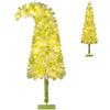 COSTWAY Albero di Natale da 150/180/210 CM, Albero di Natale Artificiale Slim Pre-Illuminato con Punta Flessibile, 216/290/366 Punte di Ramo, 80/120/160 Luci LED Bianche Calde e 8 Modalità (150 cm)